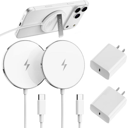 【Adjustable Blue Ambient Light】 Wireless Charger 3 in 1 for iPhone, Magnetic Charging Station for Apple Family,15W Fast MagSafe Charger Stand,for iPhone17-12-iWatch AirPods Series