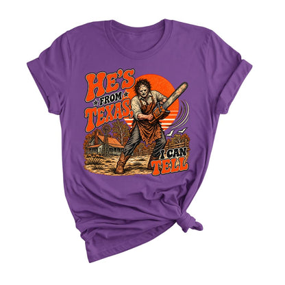 He's from Texas I Can Tell Shirt, Chainsaw Horror Tee, Spooky Season