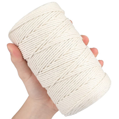 jijAcraft 50M White Cotton String: 2MM Cooking String for DIY Crafts