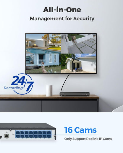 REOLINK RLN16-410 16CH NVR Network Video Recorder PoE Security System