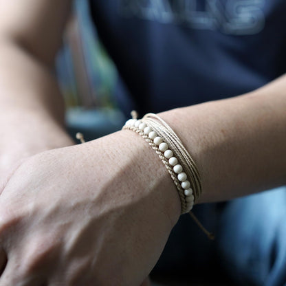 Mezcla Vida Handmade Natural Stone Beaded Healing Bracelet Gift for Men Adjustable Rope String Bracelet