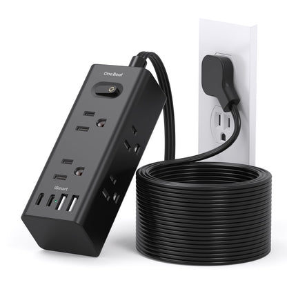 One Beat 5Ft Extension Cord with Multiple Outlets,Flat Plug Power Strip