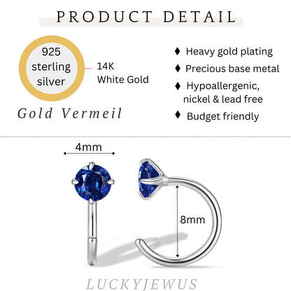 925 Sterling Silver Small Huggie Half Hoop Earrings for Women