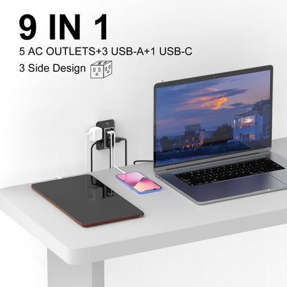 Surge Protector, QINLIANF 5 Outlet Extender with 4 USB Ports(2USB-C)