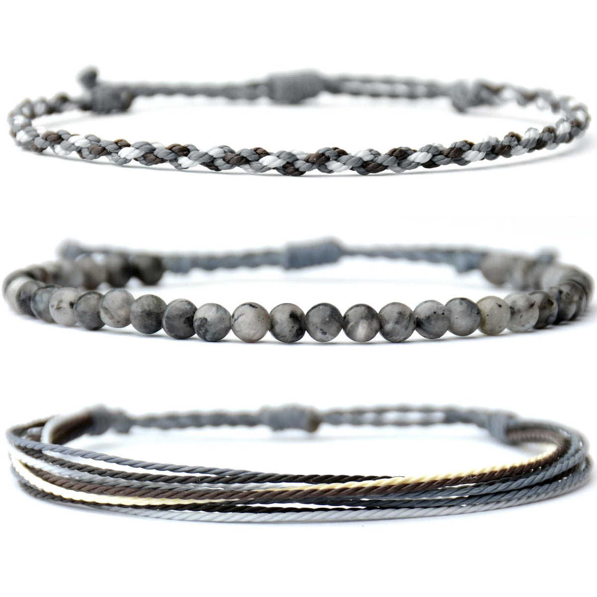 Mezcla Vida Handmade Natural Stone Beaded Healing Bracelet Gift for Men Adjustable Rope String Bracelet