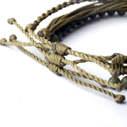 Mezcla Vida Handmade Natural Stone Beaded Healing Bracelet Gift for Men Adjustable Rope String Bracelet