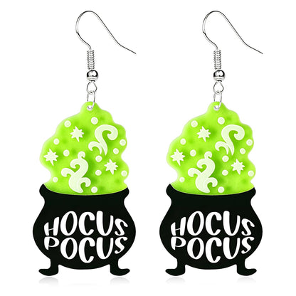 Hocus Pocus Earrings for Women Spooky Witch Halloween Pumpkin Earrings Halloween Accessories Witch Jewelry