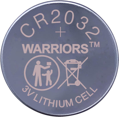 Warriors 5X CR2032 Batteries, 3V 240mAh Lithium Coin Batteries