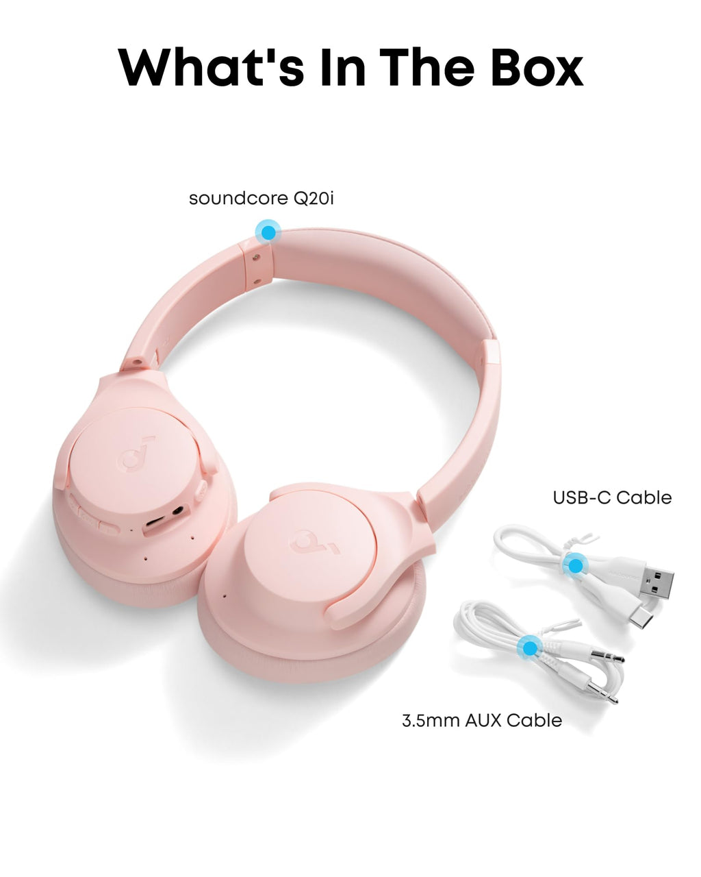 soundcore by Anker Q20i Hybrid Active Noise Cancelling Headphones, Black