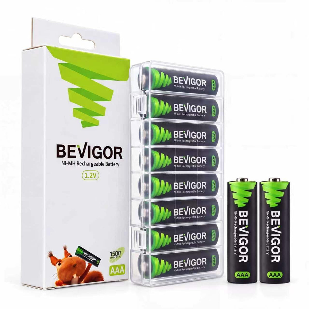 BEVIGOR 16 Pack AA AAA Rechargeable Batteries Set 8 x 2800mAh AA & 8 X 1100mAh AAA Batteries High Capacity, 1.2V Low Self-Discharge, PreCharged