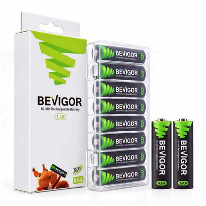 BEVIGOR 16 Pack AA AAA Rechargeable Batteries Set 8 x 2800mAh AA & 8 X 1100mAh AAA Batteries High Capacity, 1.2V Low Self-Discharge, PreCharged