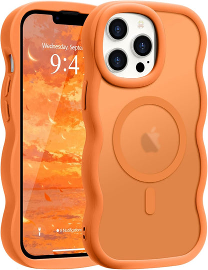 Pepmune for iPhone 16 Pro Max Case Curly Wavy Frame Translucent, Burgundy
