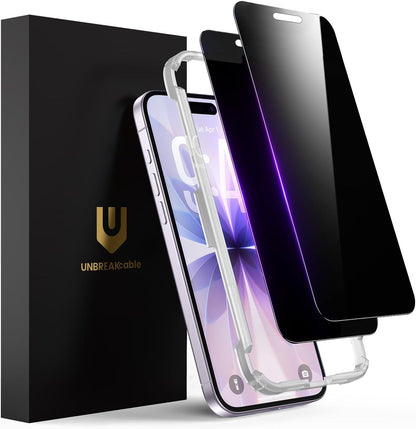 UNBREAKcable Privacy Screen Protector for iPhone 15, Full Coverage