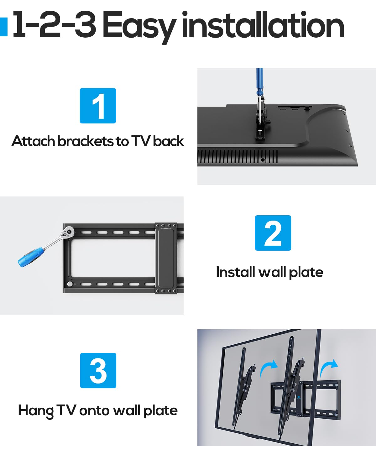 Fixed TV Wall Mount Bracket for 50 55 65 70 75 85 86 Inch TVs