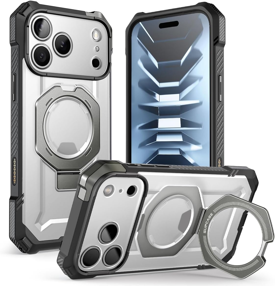 SUPCASE for iPhone 17 Case with Stand & Camera Control Button, Black