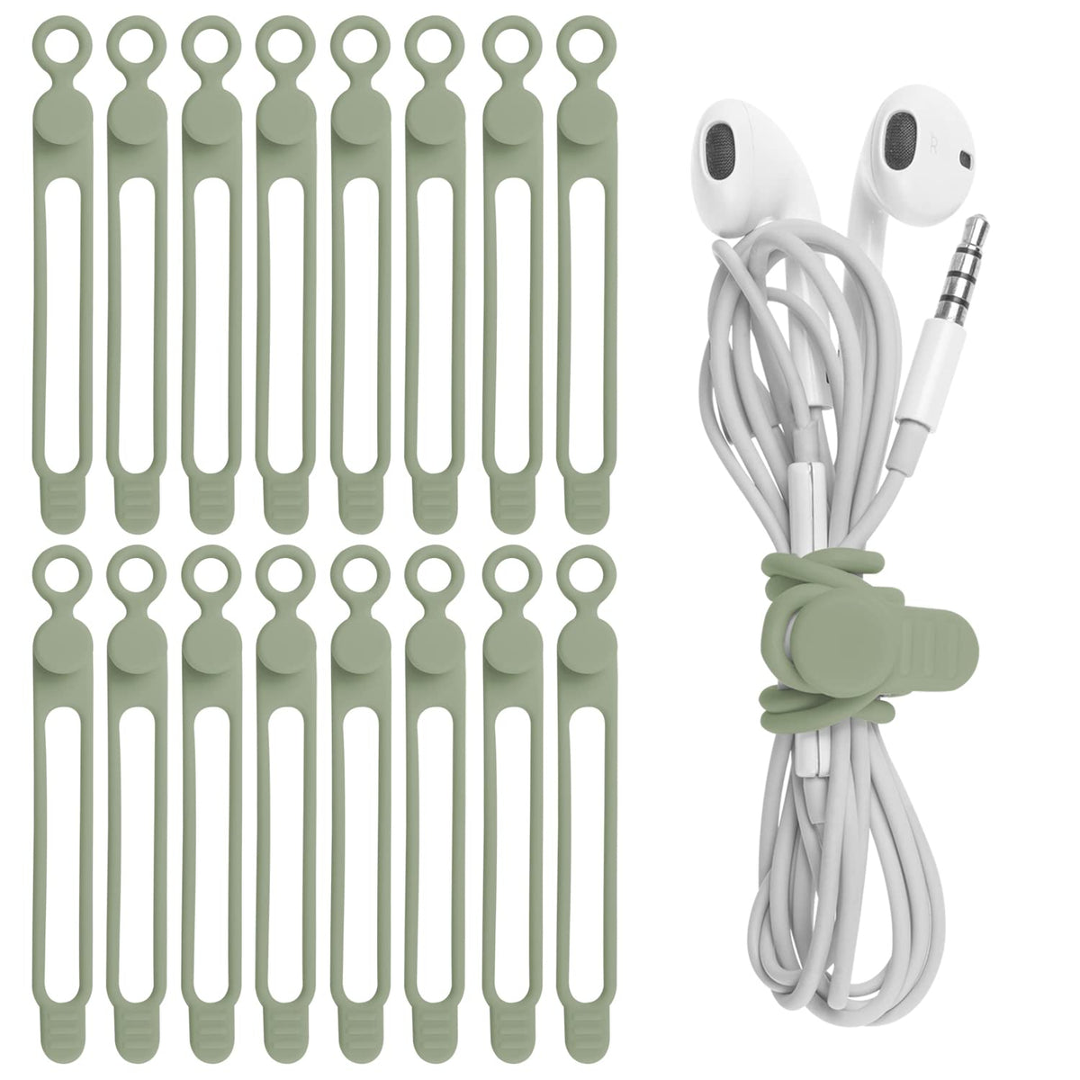 Silicone Cable Ties, Cord Organizer Cable Management,2Sizes-Grey