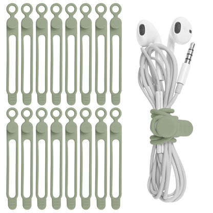 Silicone Cable Ties, Cord Organizer Cable Management,2Sizes-Grey