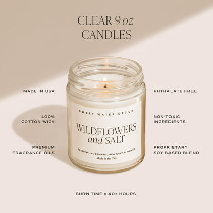 Sweet Water Decor Christmas Candle Gift, Holiday Scented 9oz Clear Jar