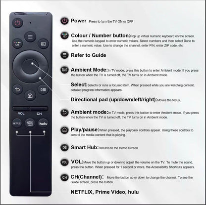 Pack of 2，for Samsung smart TV Remote Replacement