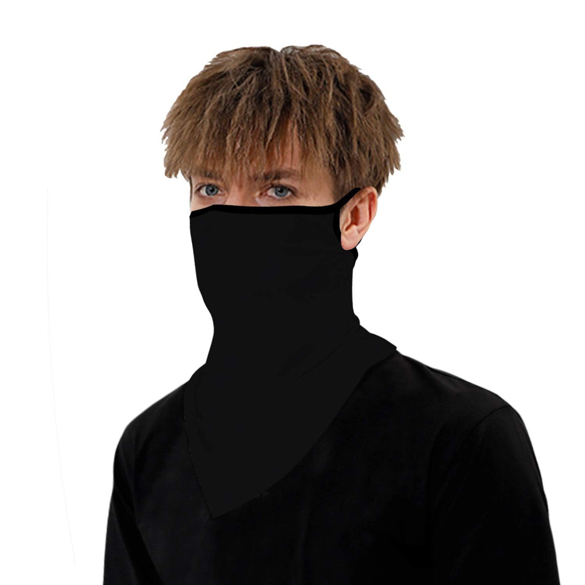 YAYOUREL Neck Gaiter Face Mask Bandanas for Men Women UV Face Scarf Cover Ear Loop Hole Facemask for Fishing Running Cycling