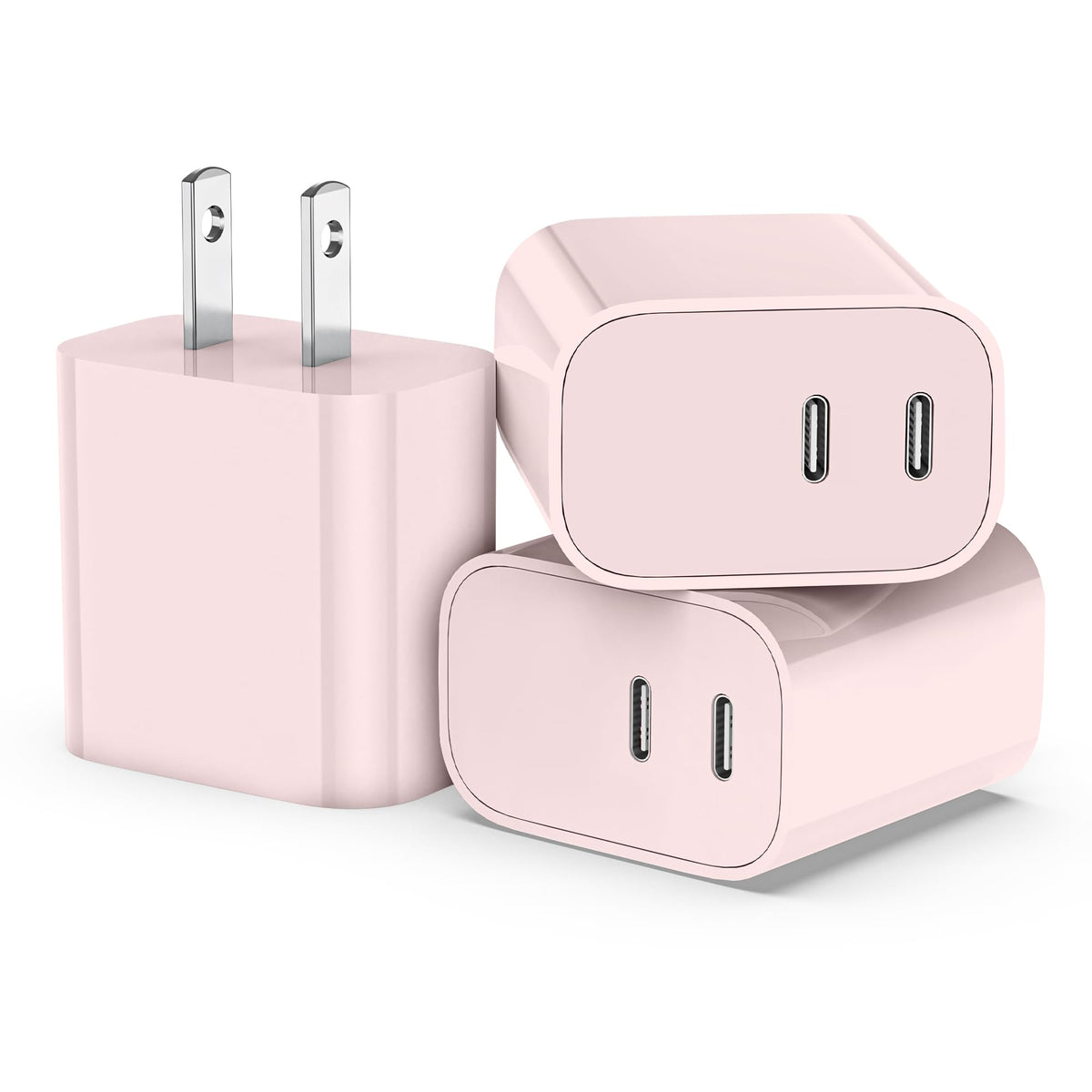 USB C Charger Block 3 Pack, Dual Port 20W Fast Wall Plug