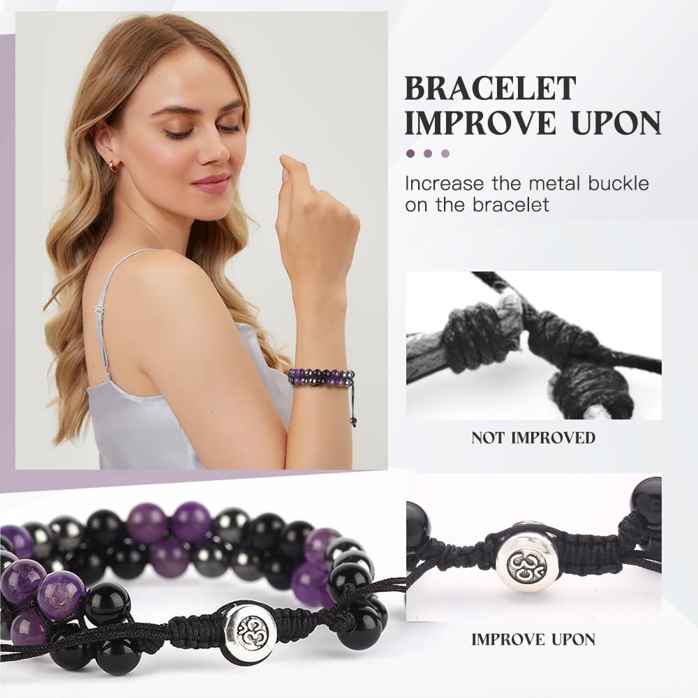 Triple Protection Bracelet - for Protect & Balance - Energy Crystal Handmade Bracelets for Men Women