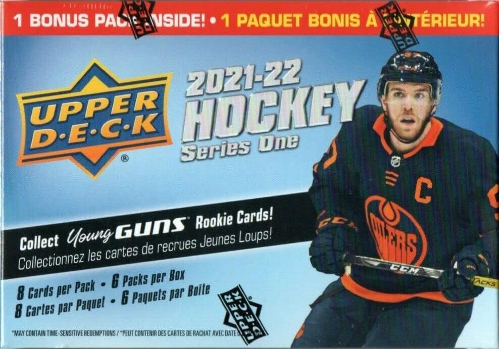 2021 2022 Upper Deck Hockey Series 1 Factory Sealed Unopened Blaster Box of Packs Possible Young Guns Rookies and Jerseys