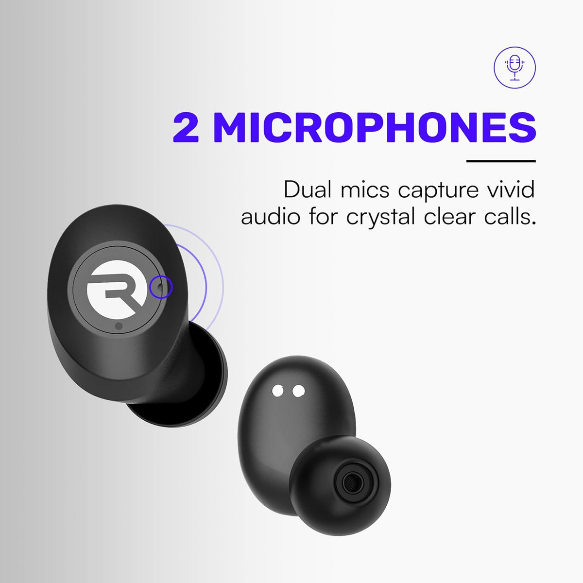 Raycon Everyday Bluetooth Wireless Earbuds with Microphone - Active Noise Cancelling, Sweat & Water-Resistant Earphones, Ear Buds Wireless Bluetooth (Purple)