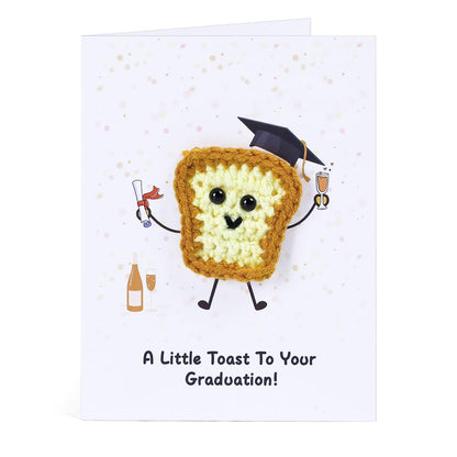 3D Crochet Toast Card for New Chapter - A Little Toast to Your Next Chapter