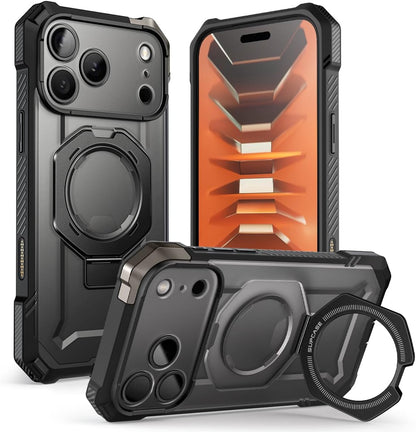 SUPCASE for iPhone 17 Case with Stand & Camera Control Button, Black