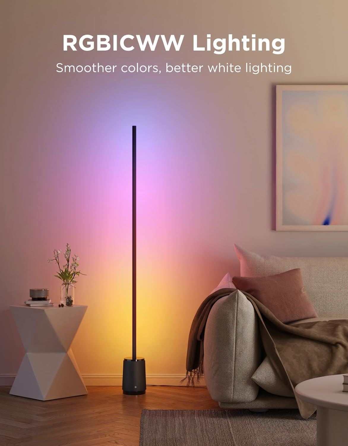 Govee Floor Lamp 3 Lite, Smart RGBIC LED Corner Lamp for Living Room
