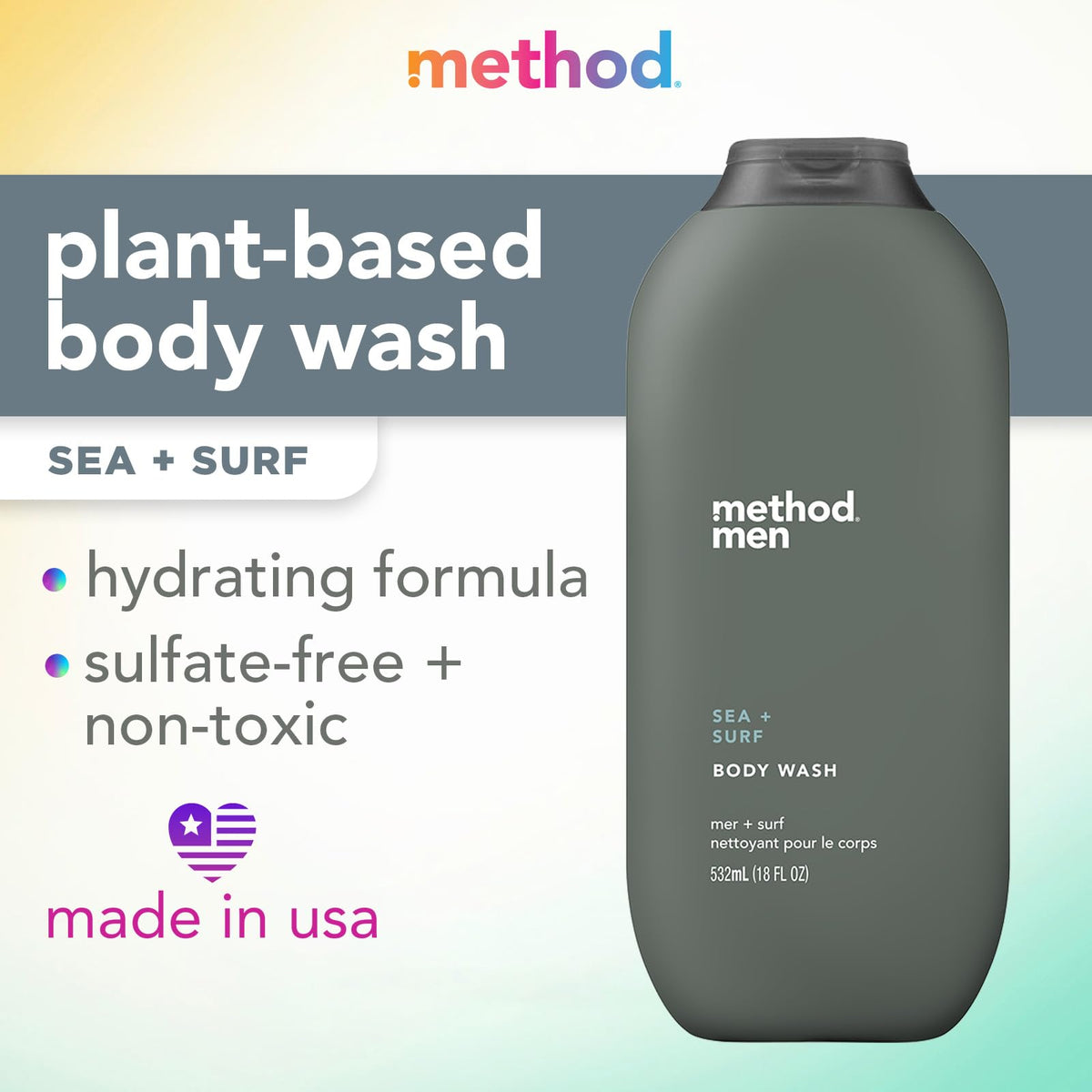 method Men’s Body Wash, Sea + Surf Scent, 28 fl oz
