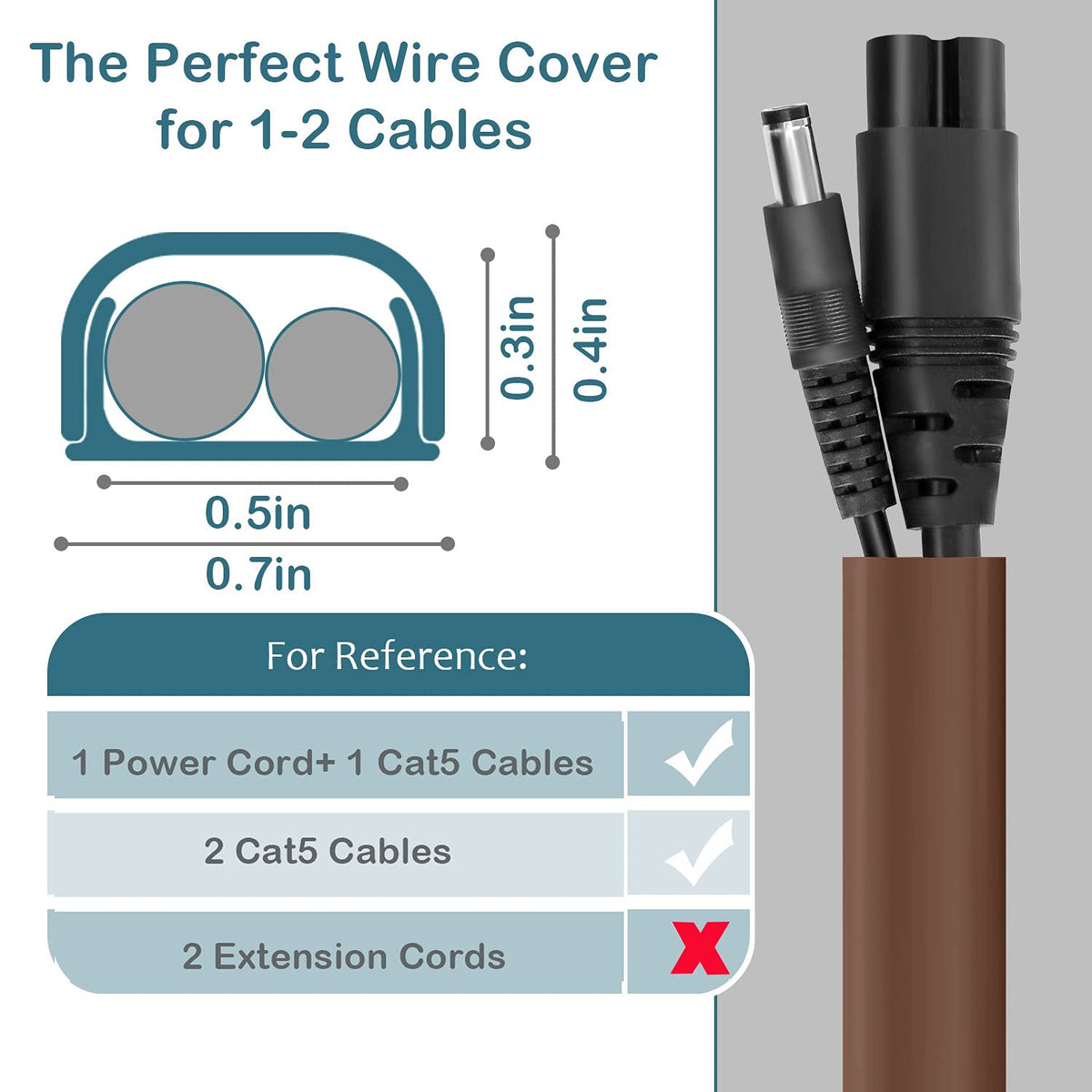 ZhiYo 85" Cord Cover for 1 Wire, Mini White Cord Hider Wall, 0.5"W x 0.3"H