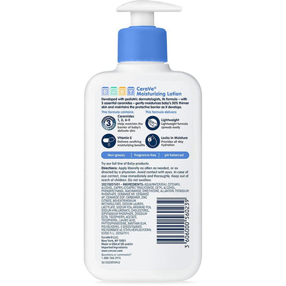 CeraVe Baby Lotion, Baby Skin Moisturizer with Vitamin E & Niacinamide,16oz