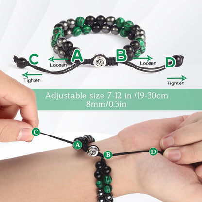 Triple Protection Bracelet - for Protect & Balance - Energy Crystal Handmade Bracelets for Men Women