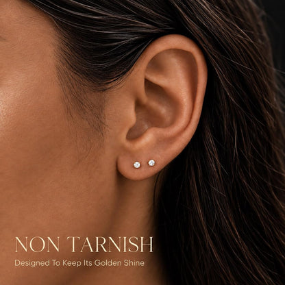 10 Pairs Small Stud Earrings for Women Hypoallergenic Multiple Piercings