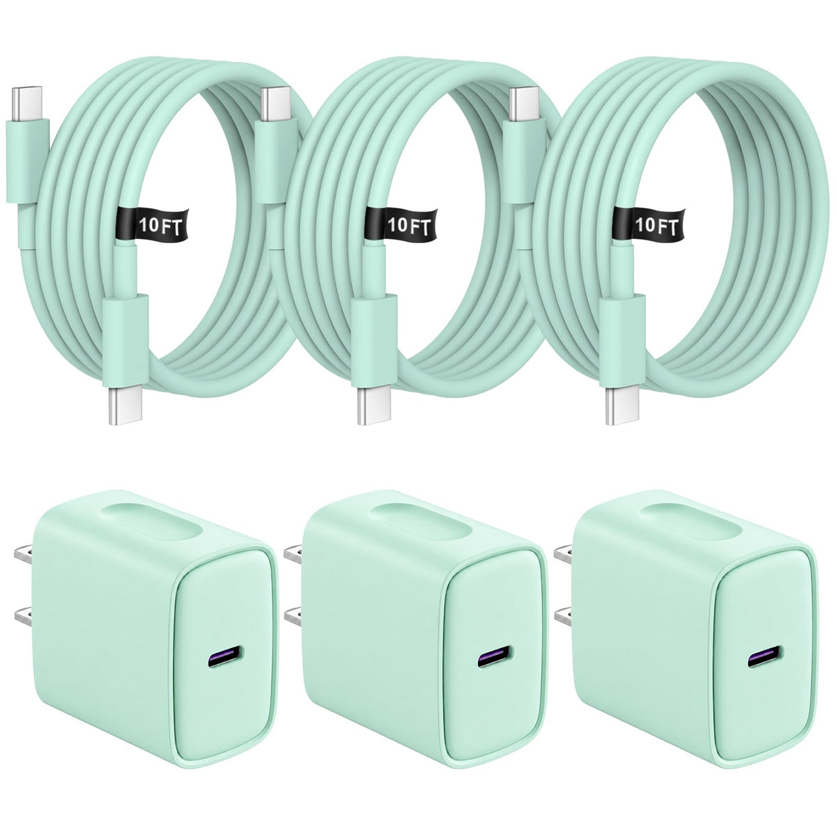 iPhone 18 17 16 15 Charger Fast Charging 3 Pack USB C Charger Block