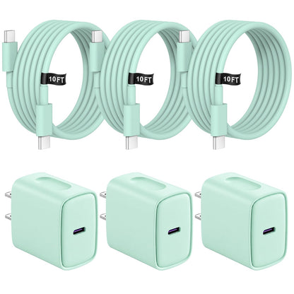 iPhone 18 17 16 15 Charger Fast Charging 3 Pack USB C Charger Block