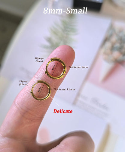 CZ Huggie Hoop Earrings, Stainless Steel Small Hoop Earrings