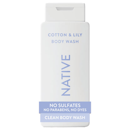 Native Clean Body Wash for Women & Men, Powder & Cotton Scent, 18 fl oz