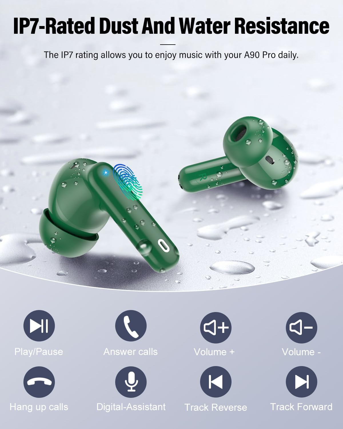 Wireless Earbuds, Bluetooth 5.4 Headphones Bass Stereo/Clear Call,Rose Gold