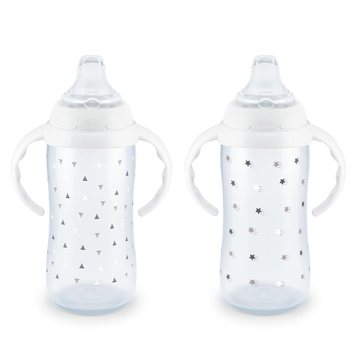 NUK First Choice Learner Sippy Cup 2.0, 10oz, 2-Pack, Pink Bunnies