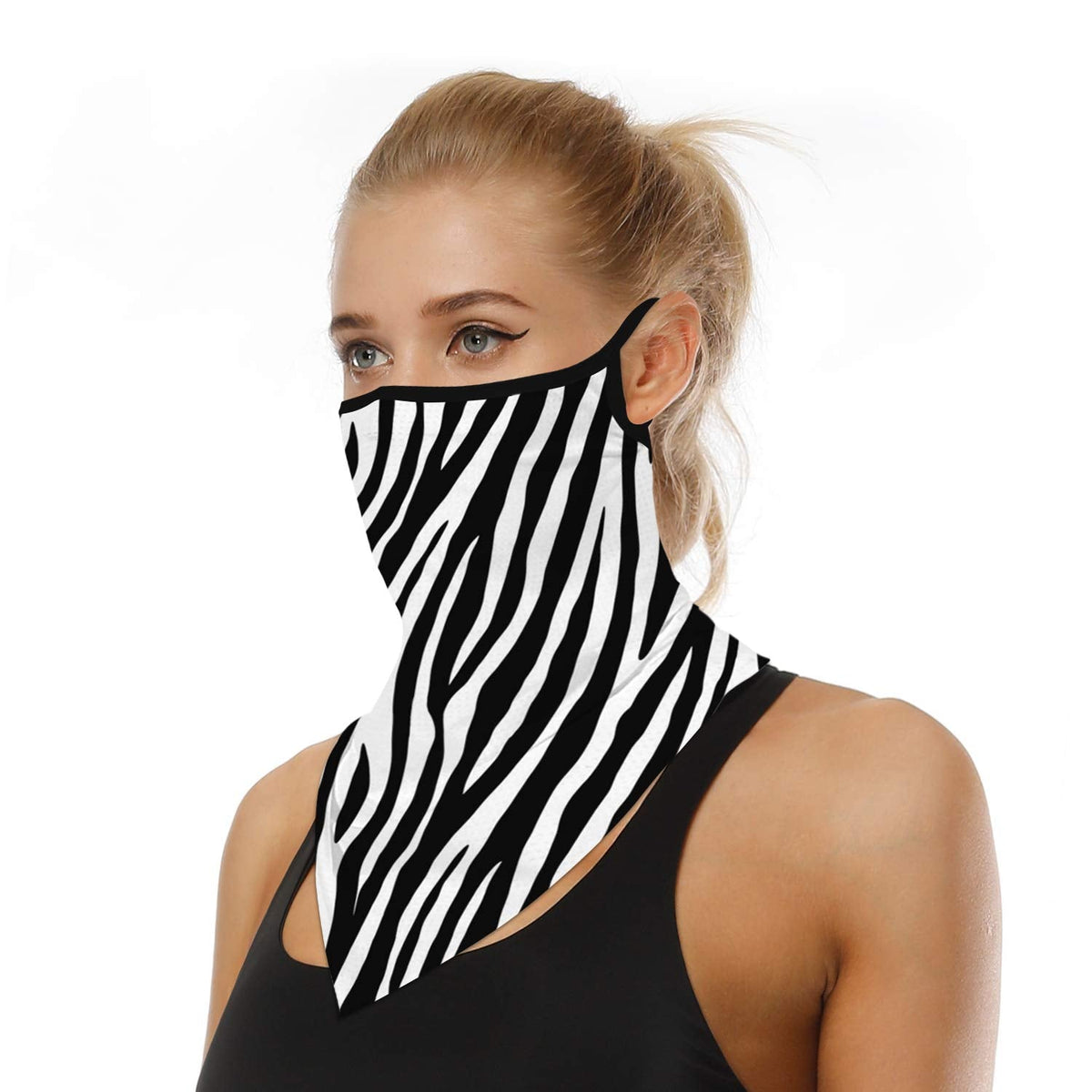 YAYOUREL Neck Gaiter Face Mask Bandanas for Men Women UV Face Scarf Cover Ear Loop Hole Facemask for Fishing Running Cycling