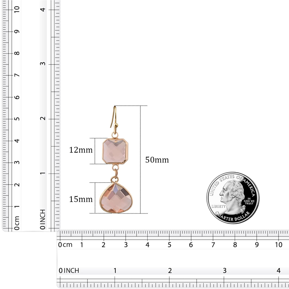 Handmade Dangle Drop Birthstone Earrings 14K Gold - Plated Hypoallergenic Lightweight & Comfortable Elegant Gemstone Earrings for Women