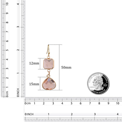 Handmade Dangle Drop Birthstone Earrings 14K Gold - Plated Hypoallergenic Lightweight & Comfortable Elegant Gemstone Earrings for Women