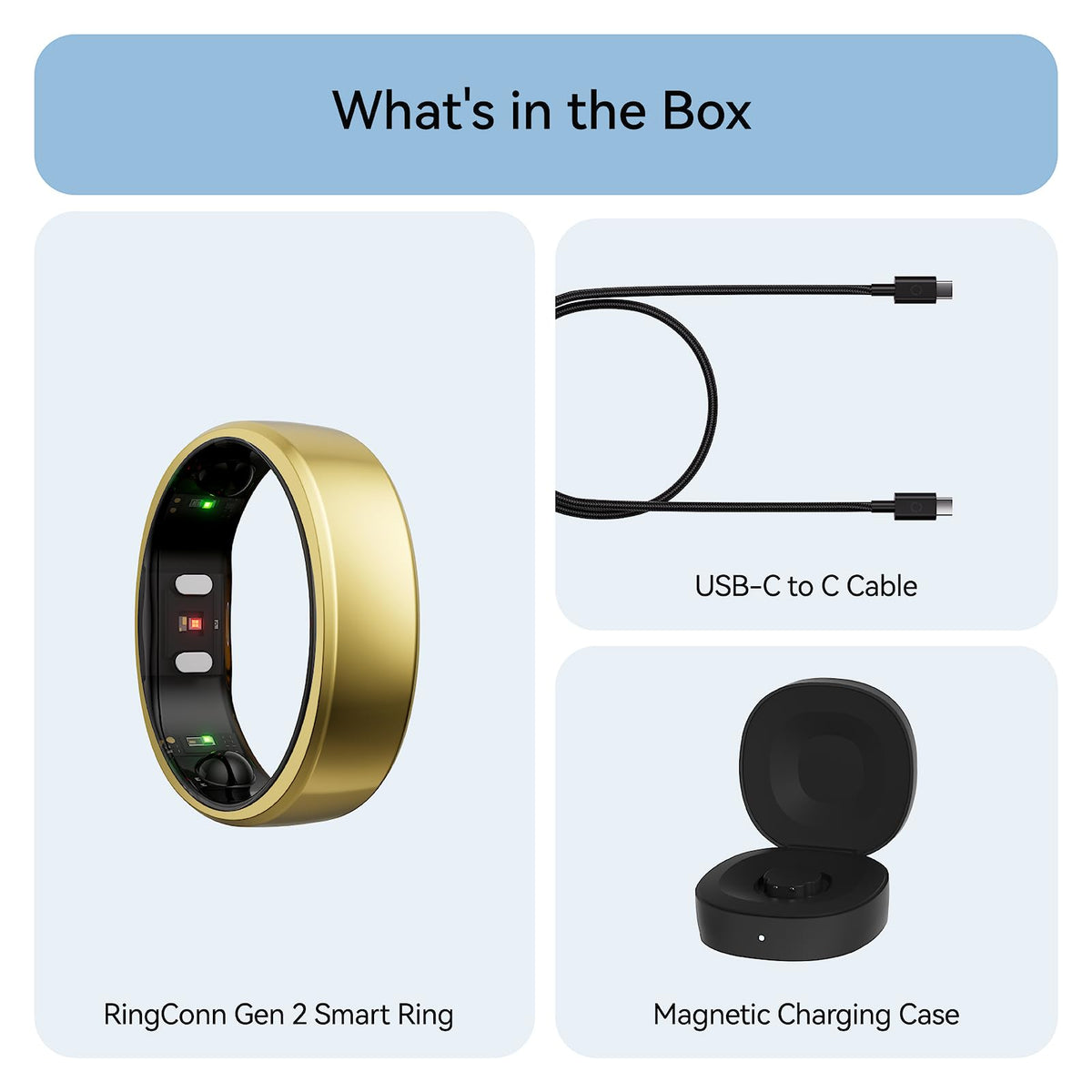 RingConn Gen 2 Smart Ring - Sleep Apnea Monitoring(Black, Size 9)