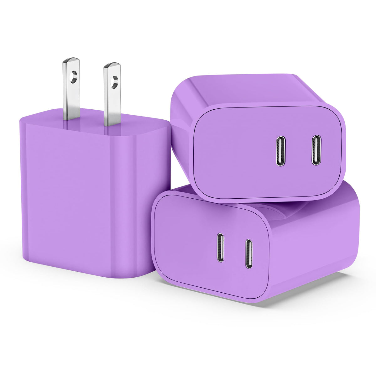 USB C Charger Block 3 Pack, Dual Port 20W Fast Wall Plug