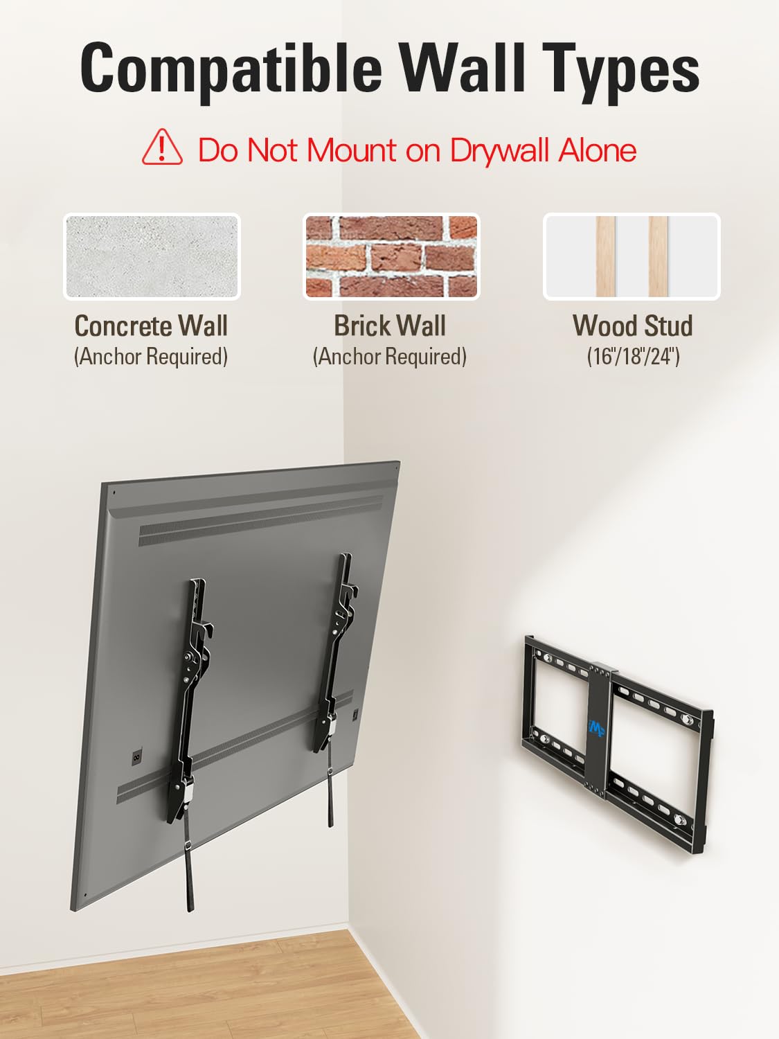 Mounting Dream TV Wall Mount for 42-86 Inch TVs, Tilting TV Mount Bracket