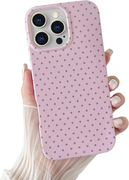 Yeddabox for iPhone 15 Case Cute Polka Dot Phone Case Soft TPU Slim Shockproof Phone Cover for Women Girls, Blue