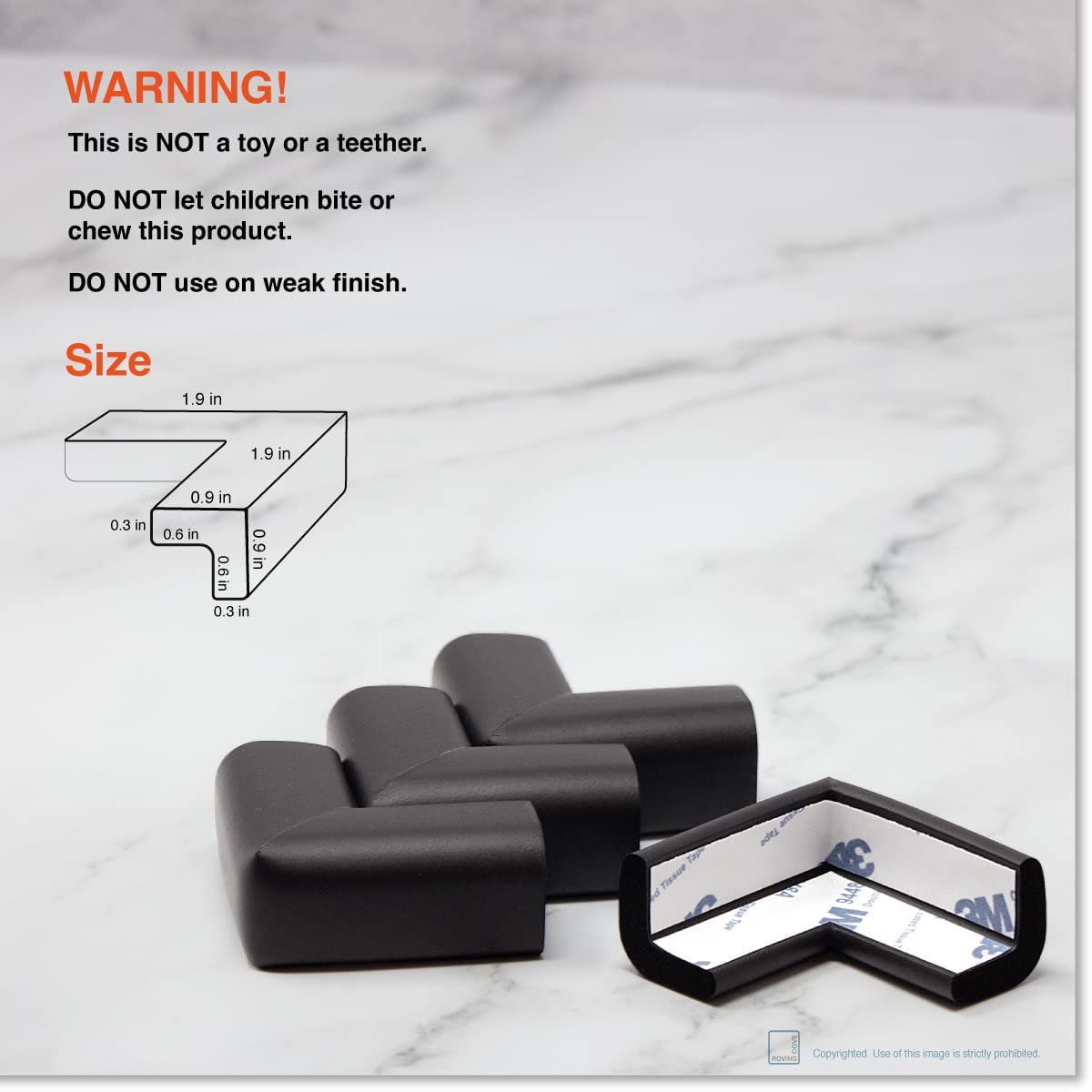 Roving Cove Baby Proof Corner Edge Protector, Small 15ft Edge 4 Corners